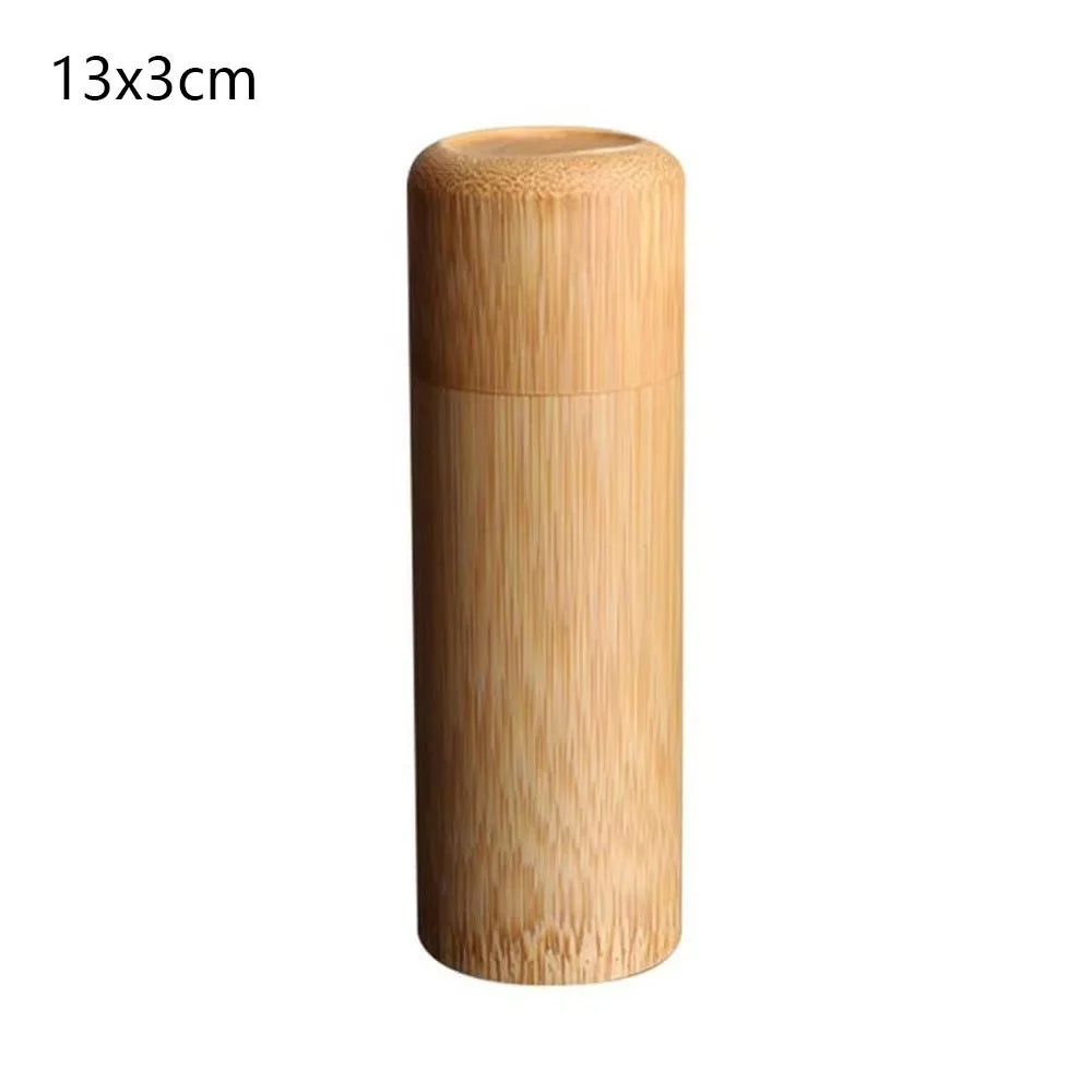 Natural Bamboo Tea Canister with Lid – Eco Spice Storage Jar