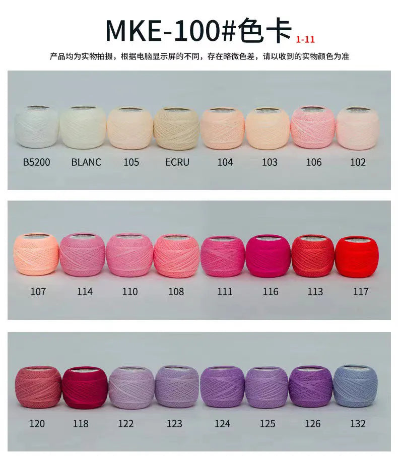 MKE100 Lace Wire 89-Color Set 10g – DMC100 Flat Thread Spools