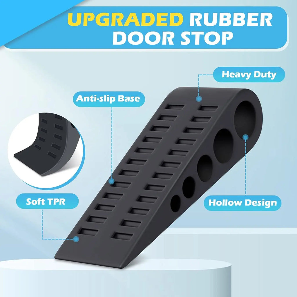 Door Wedge Stoppers Set of 2 with Holder – No Drilling