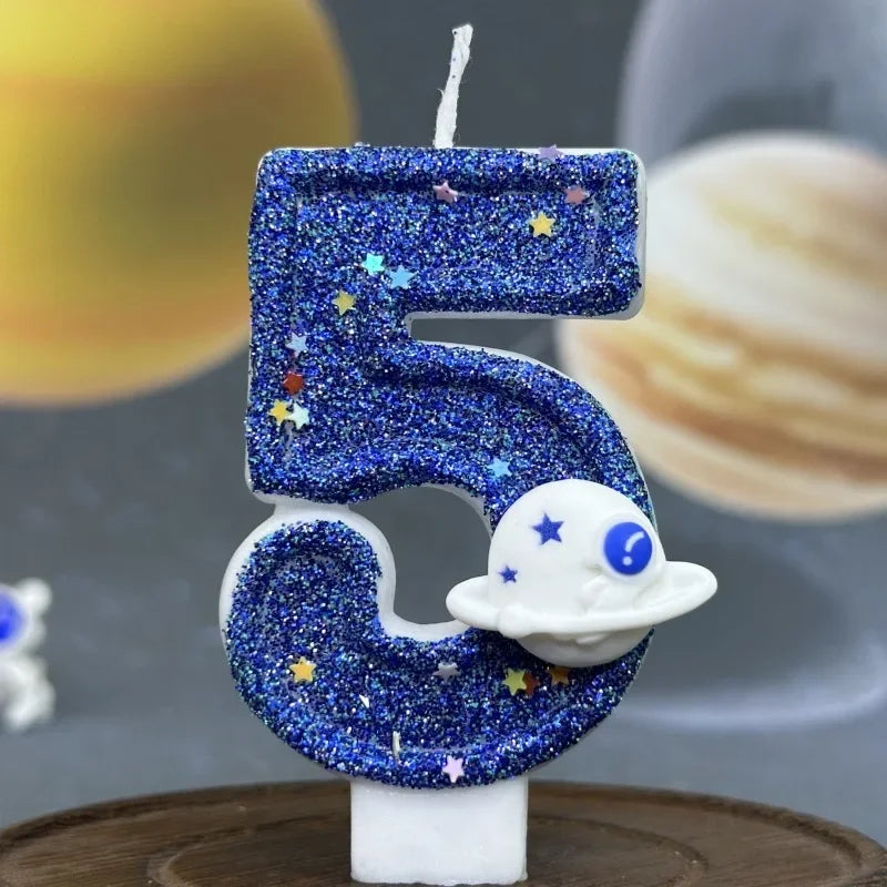 Number Birthday Candles Planet Universe Cake Topper