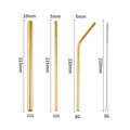 4-Pack Reusable Stainless Steel Straws with Cleaner Brush