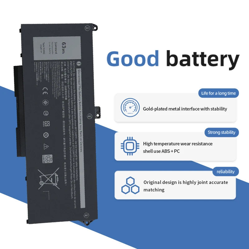 SUOZHAN 15.2V 63Wh RJ40G Battery – Dell Latitude 5420 5520