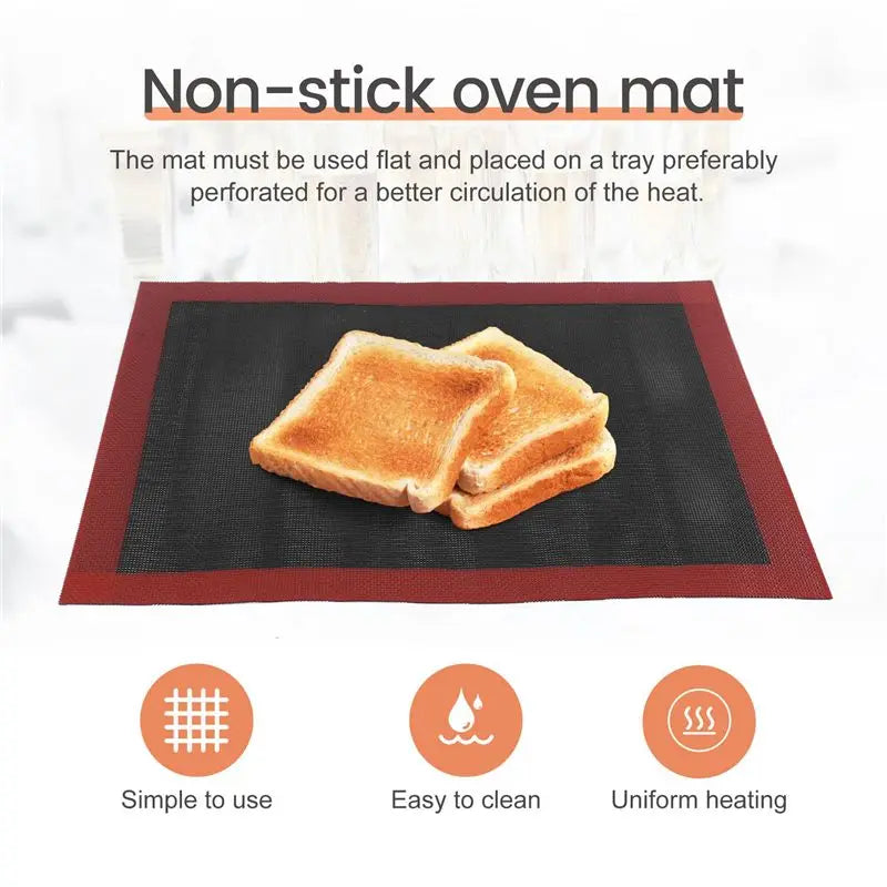 2-Pack Non-Stick Silicone Baking Mat – Perforated Mesh Oven Liner