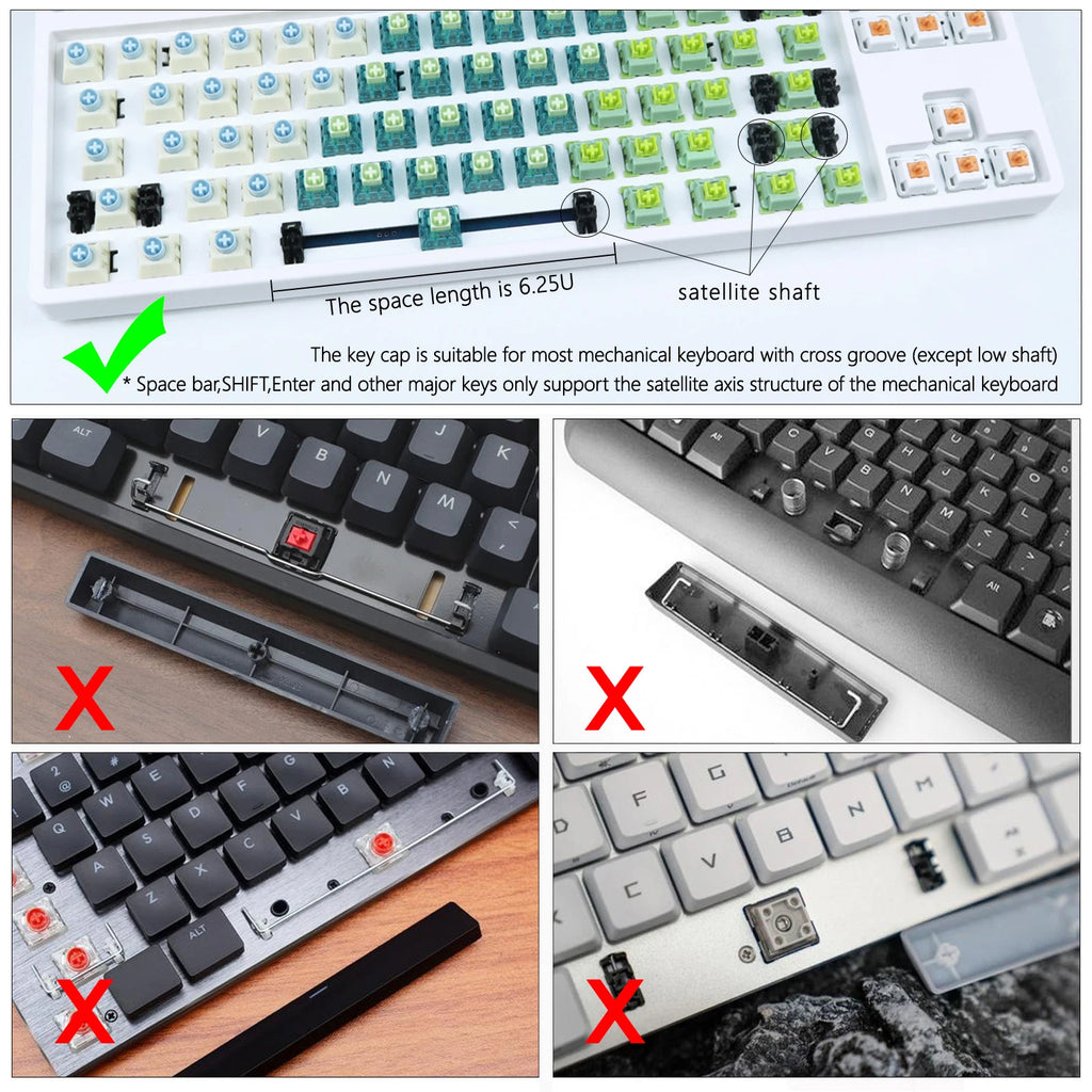 137-Key Rainbow MOA PBT Keycaps for MX Mechanical Keyboards