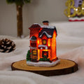 LED Miniature Christmas Light House Resin Winter Village Ornament