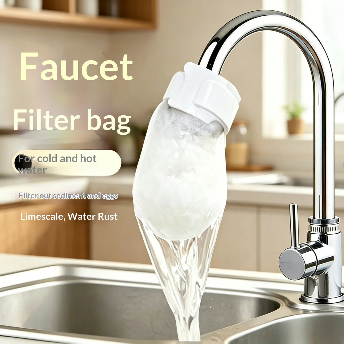 Reusable Faucet Filter Bag – Universal Tap Filtration Pouch