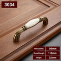 Zinc Alloy Ceramic Cabinet Pulls – Antique Gold Drawer Handles