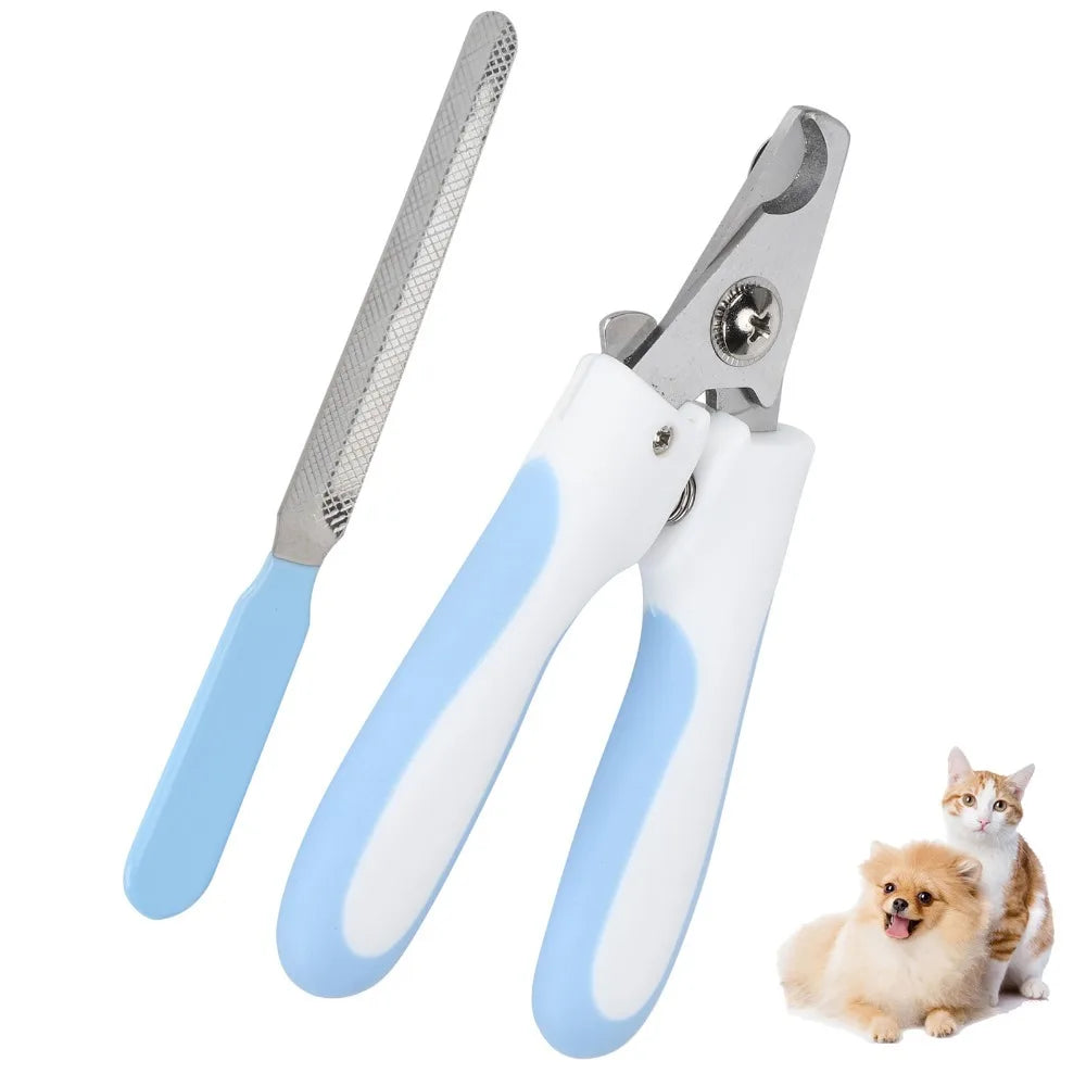 Stainless Steel Pet Nail Clippers with File – Dog & Cat