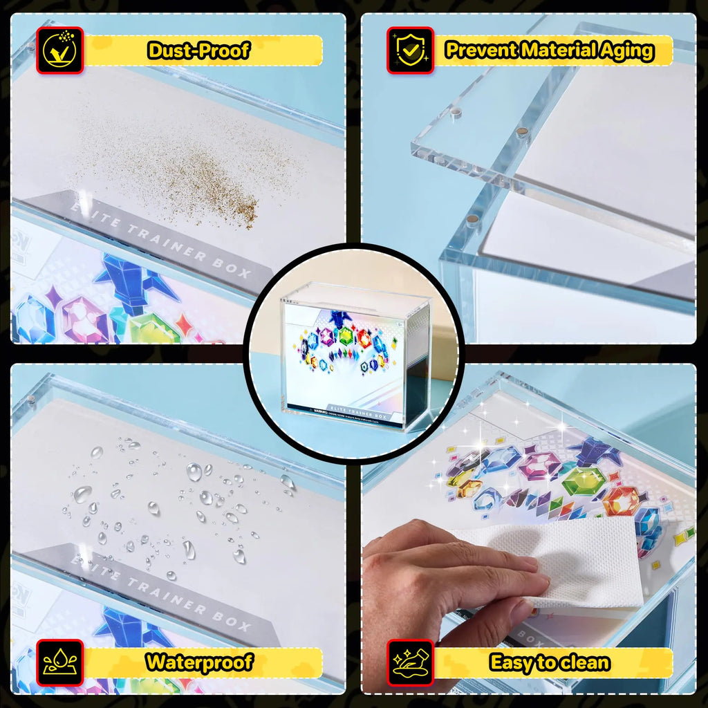 Acrylic Display Case for Pokémon Booster Box – Magnetic Anti-UV