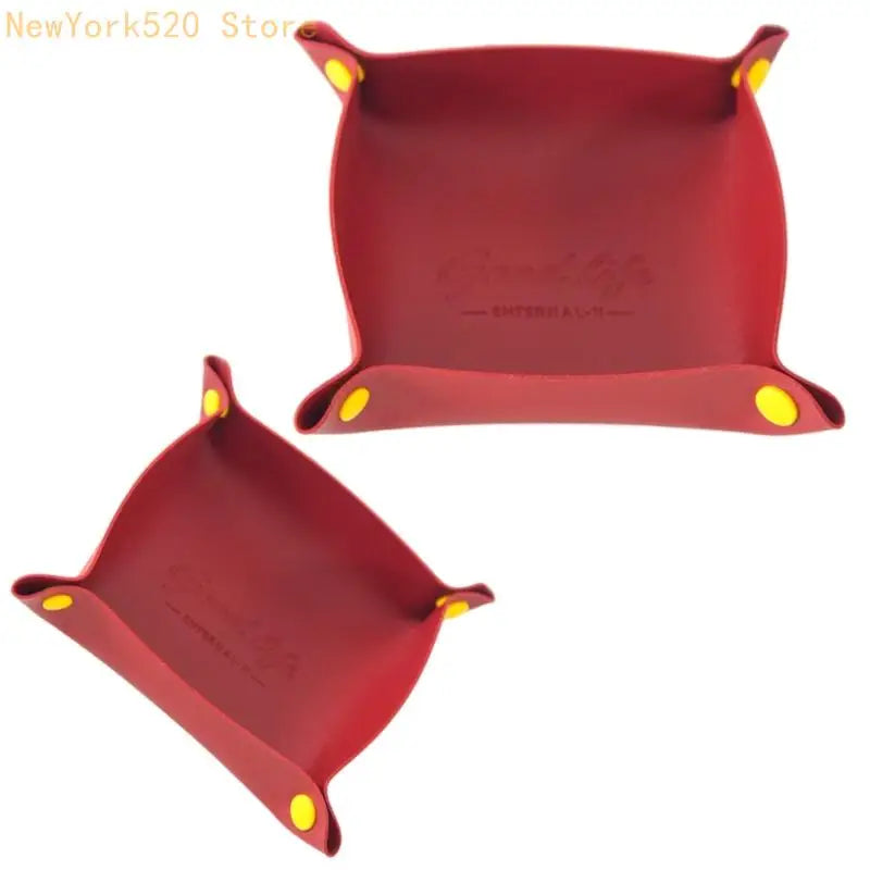 PU Leather Foldable Desk Storage Tray Set – 2-Piece Organizer