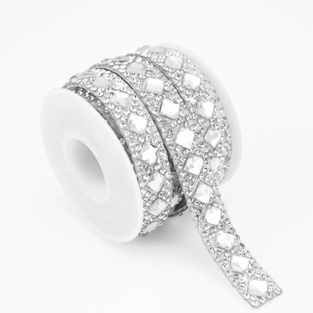 3 Yards Self-Adhesive Square Rhinestone Strip | DIY Trim