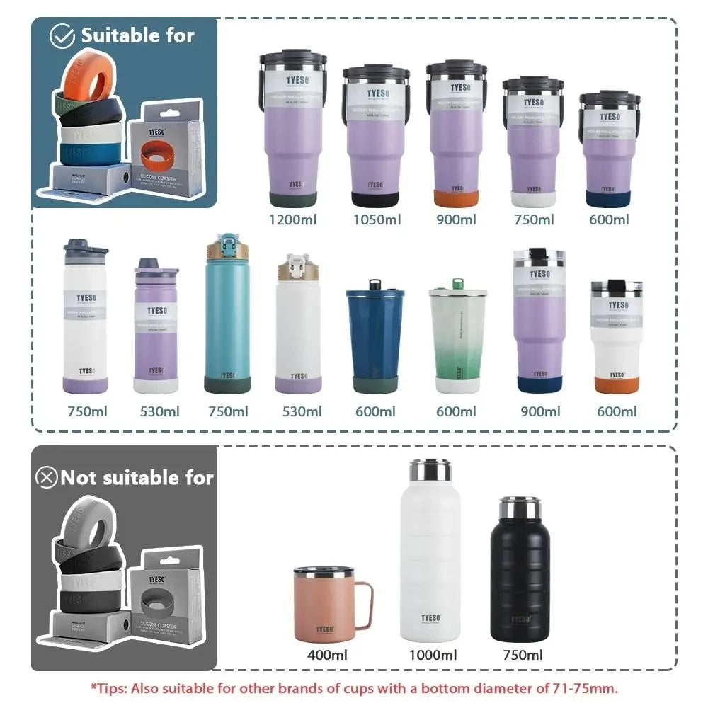 Silicone Anti-Slip Bottle Bottom Cover 71-75mm Mug Sleeve