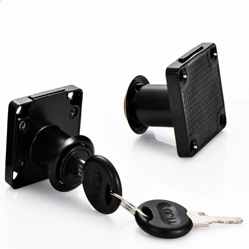 Zinc Alloy Cam Drawer Lock with 2 Keys – 3 Colors & 2 Sizes
