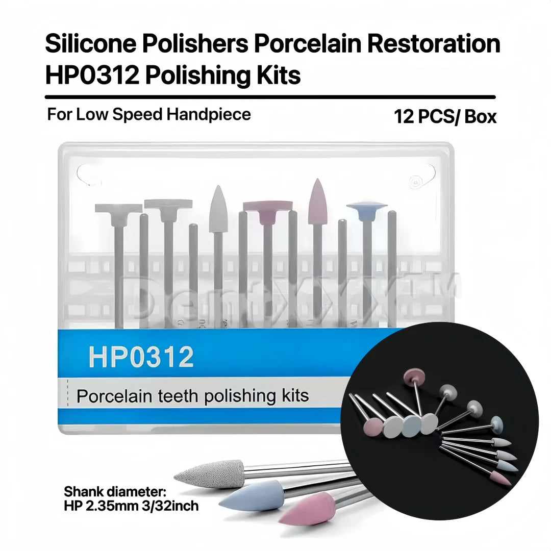 12-Pc Ceramic Silicone Polishing Kit – Disc, Pointed & Wheel