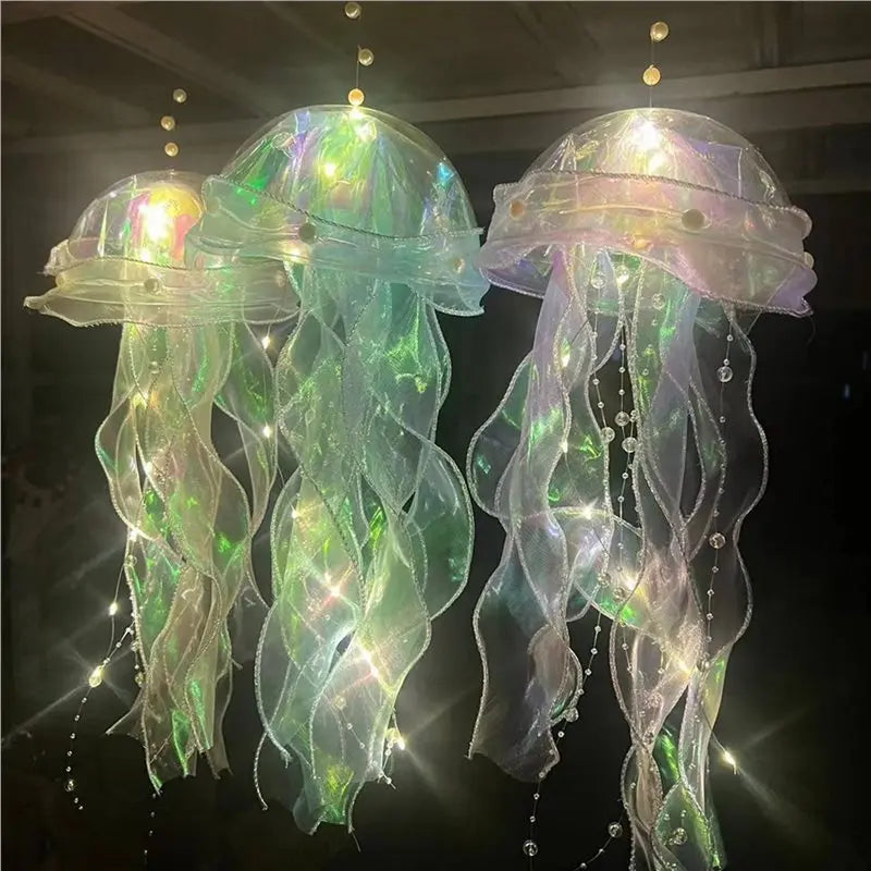 15-Pc Hanging Jellyfish Night Lights – Bedroom Atmosphere Lamp