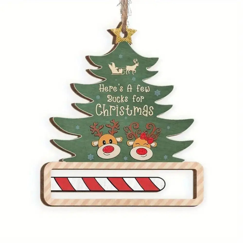 Wooden Christmas Money Card Holder DIY Gift Pendant