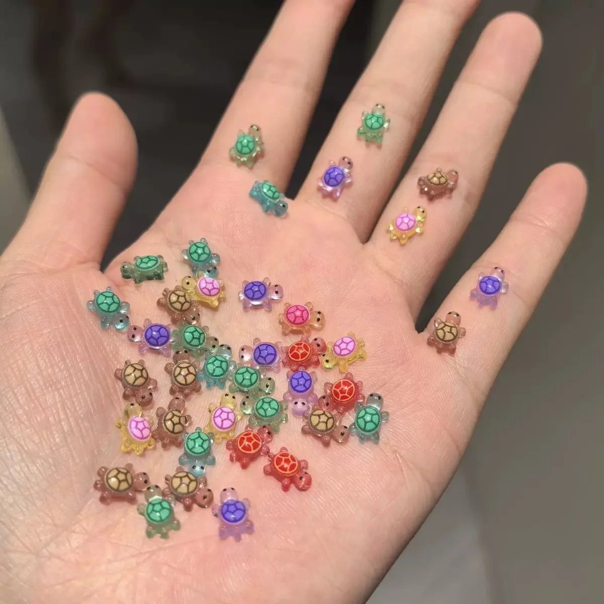 50pcs Kawaii Turtle 3D Flatback Resin Nail Art Charms DIY