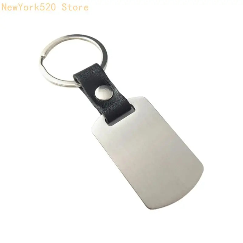 Rectangle Stainless Steel Keychain with Bottle Opener