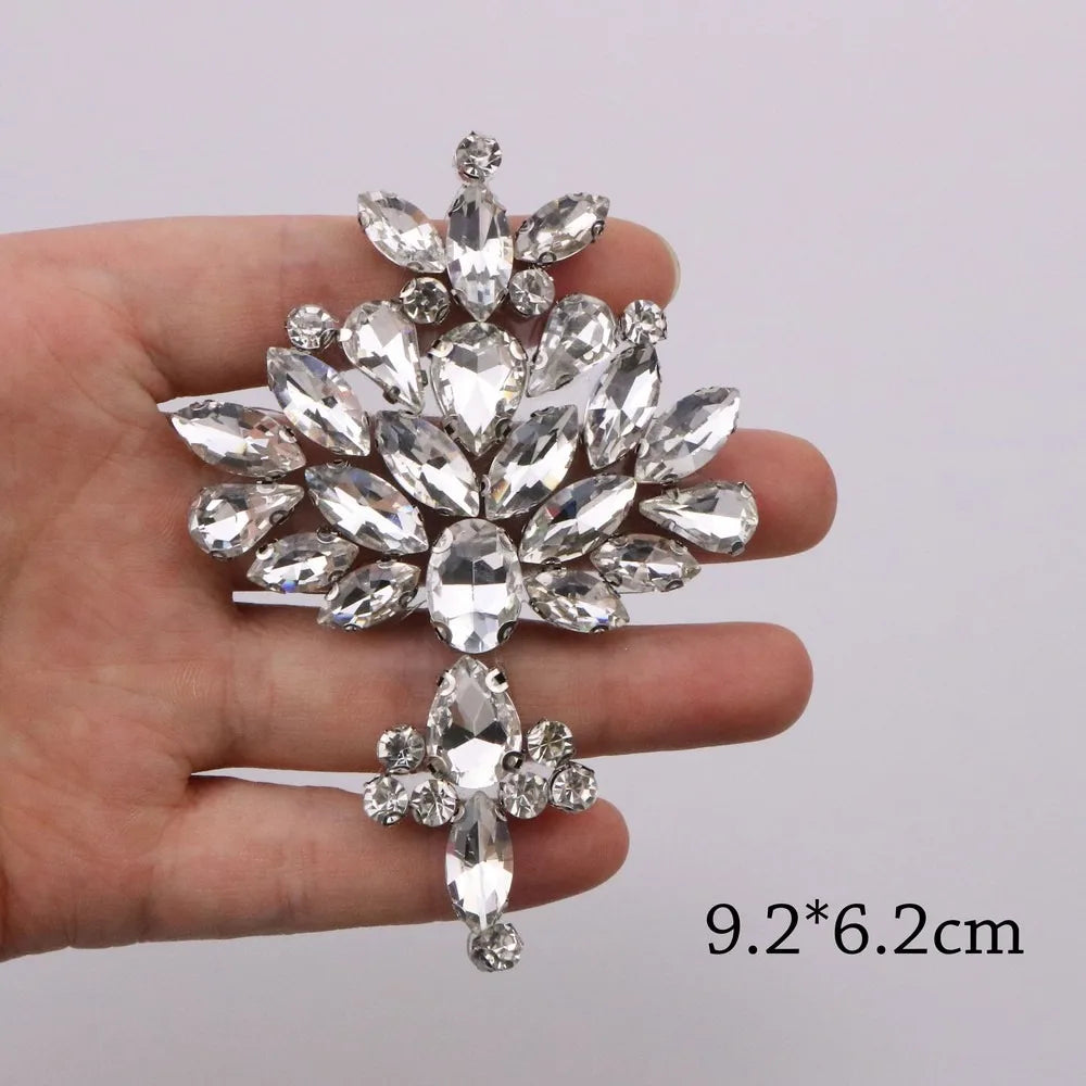 Crystal Rhinestone Beaded Applique Patch – Glue-On Diamond Trim