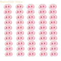 50 Pcs Pink Pig Nose Embroidered Iron-On Sew-On Patches