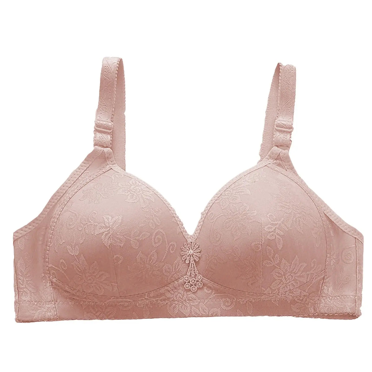 Women's Wire-Free Gathering Bra – Breathable Seamless Half Cup