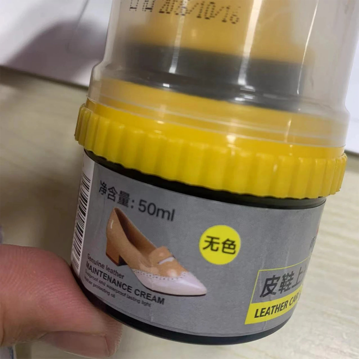 Leather Shoe Cream with Sponge Brush – Polish & Protect 50ml