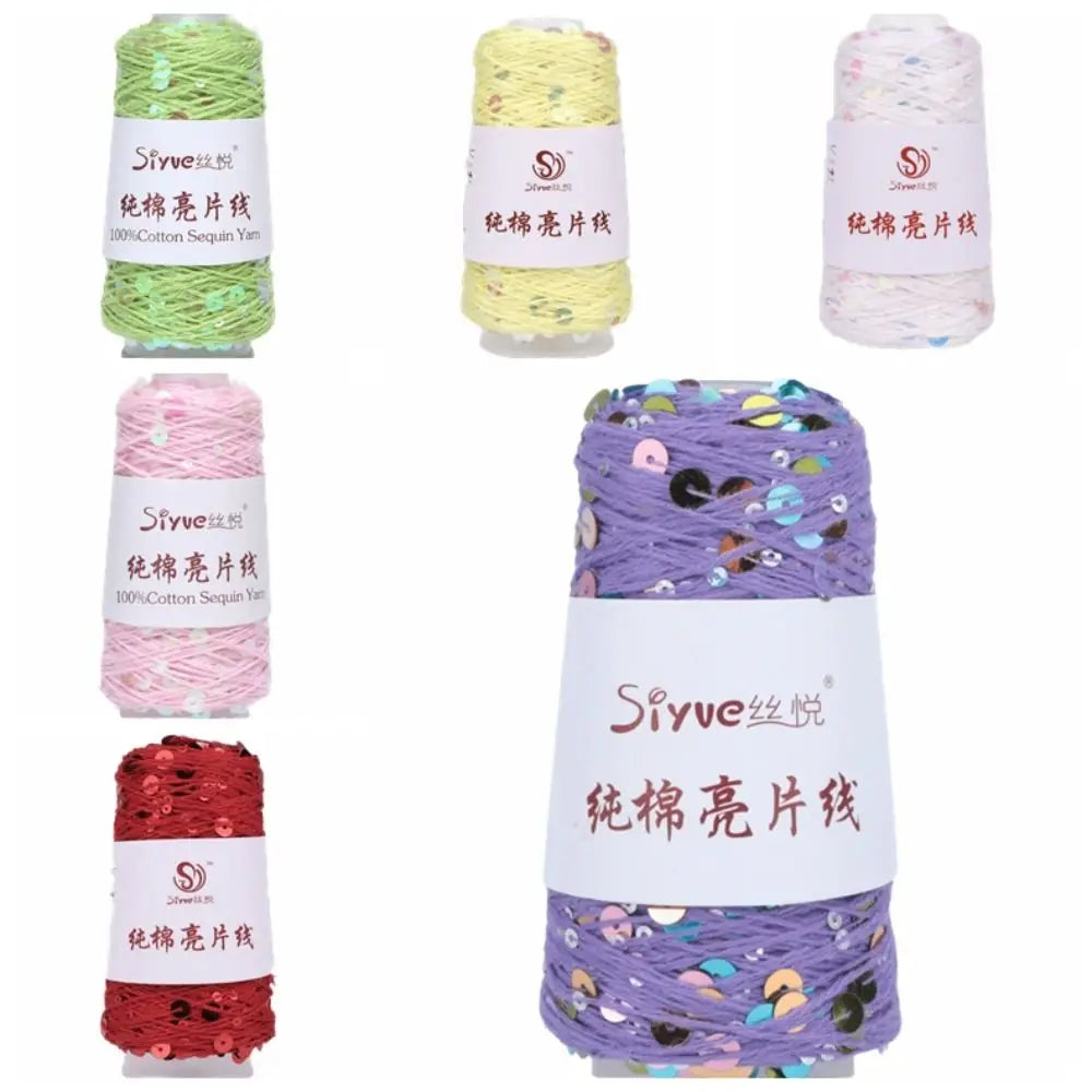 Sequin Glitter Hand Knitting Yarn – Polyester Bead Craft Thread