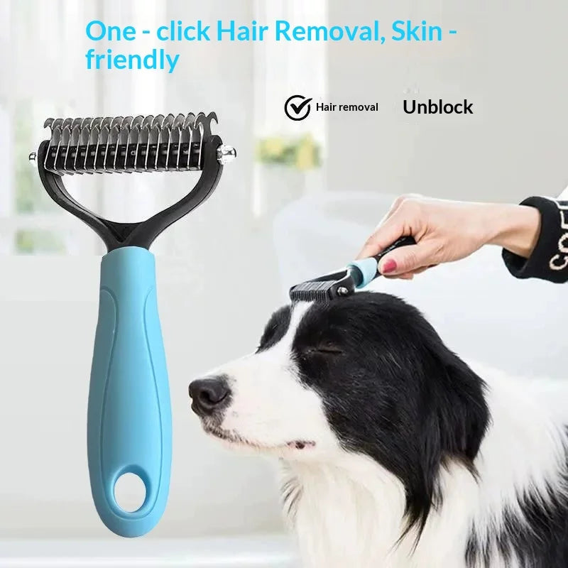 Pet Dematting Comb – Double-Sided Dog & Cat Grooming Brush