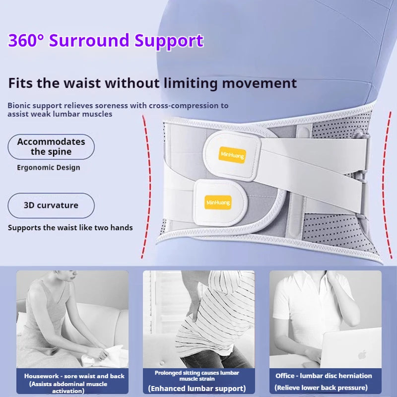 VIBE Adjustable Magnetic Lumbar Support Back Brace Belt