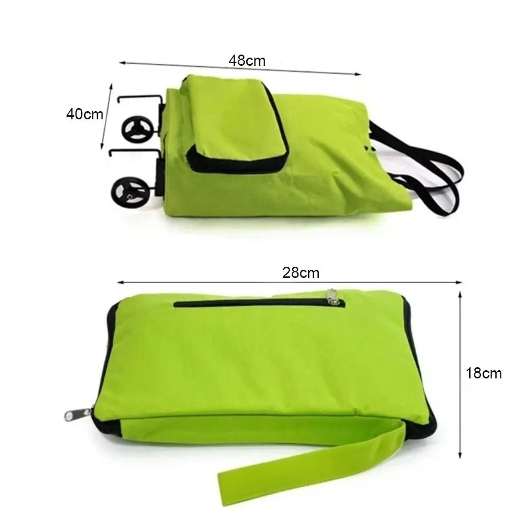 VIBE Foldable Shopping Trolley Bag on Wheels – Large Capacity