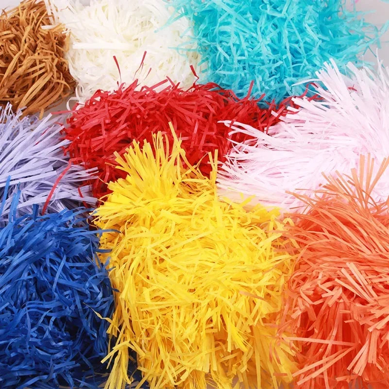 200g Multicolored Raffia Paper Shreds – Gift Box & Basket Filler