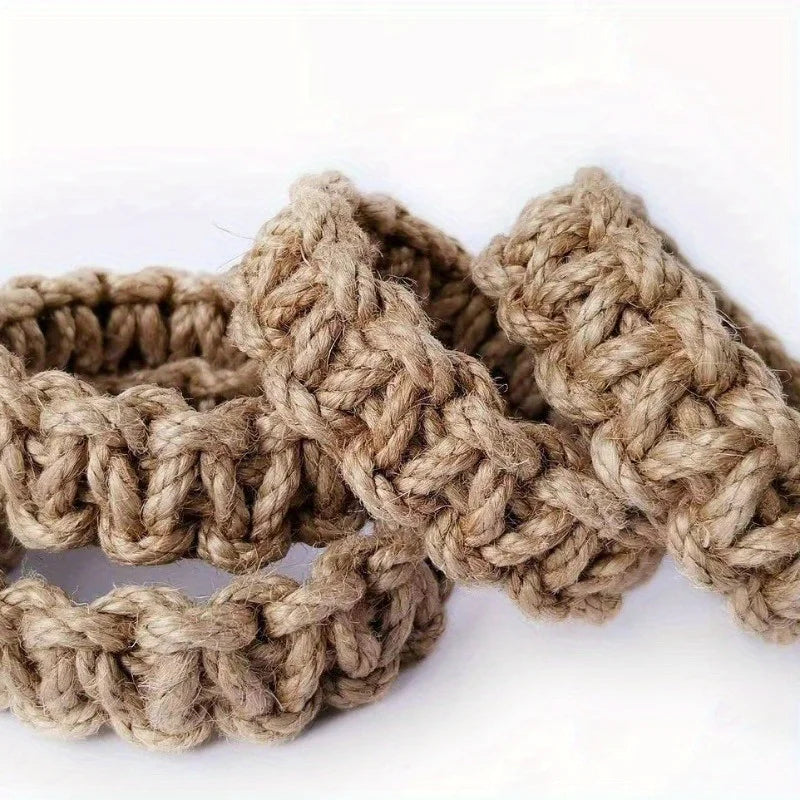Hand-Woven Hemp Rope Curtain Tether & Decorative Bracket