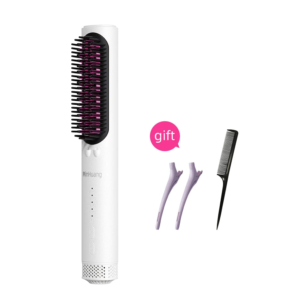 Ceramic Hair Straightener Brush – Fast Heating, 52 Teeth