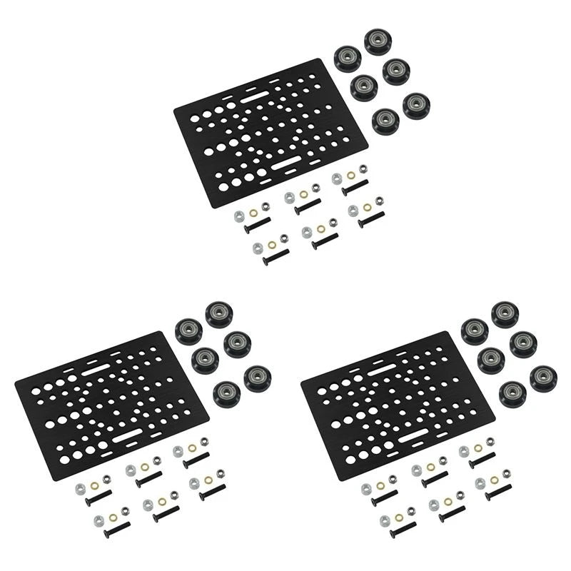 V-Slot Gantry Plate 20-80mm & Solid V Wheel POM Kit – 3 Pack