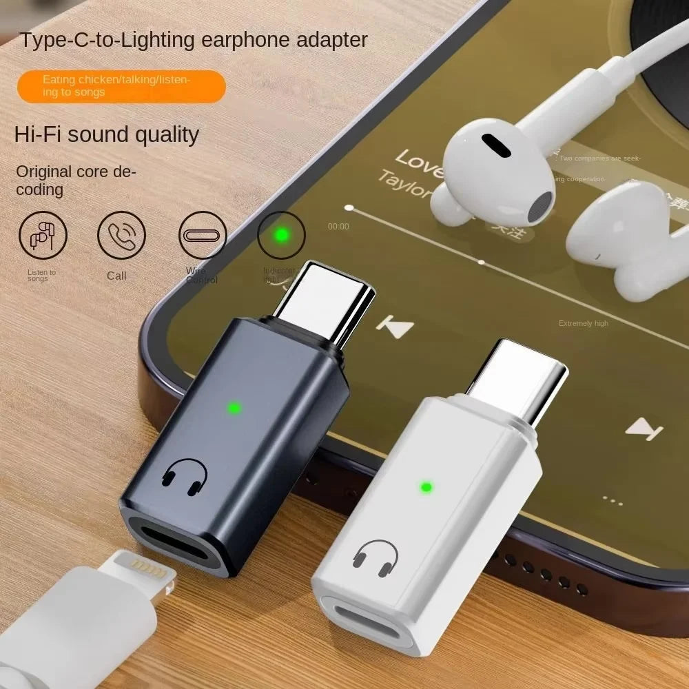 USB-C to Lightning Audio Adapter | Aluminum Earphone Converter