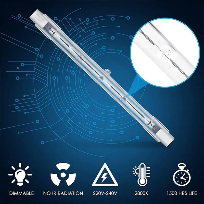 R7S 300W 118mm Dimmable Halogen Bulbs 6-Pack | J Type Linear
