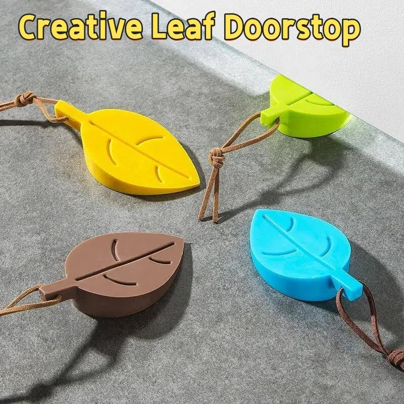 Silicone Leaf Door Stopper & Finger Pinch Guard with Lanyard