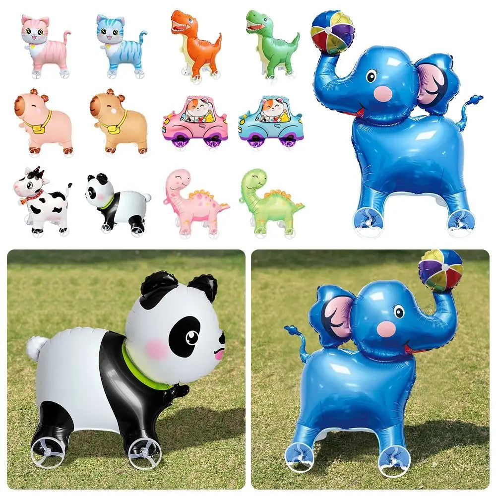 4D Walking Dinosaur Foil Balloon with Wheels – Party Decor