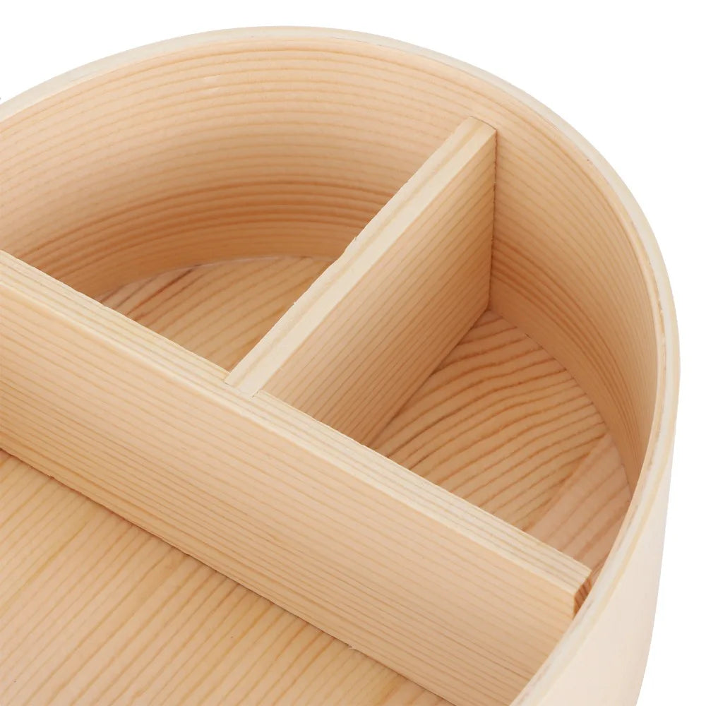 3-Compartment Wooden Bento Box – Eco-Friendly 1000ml Lunch Box