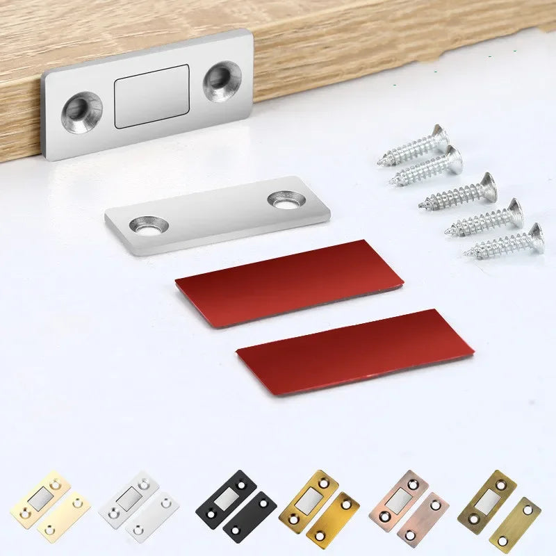 2-Pack Magnetic Cabinet Catches Hidden Door Closer + Screws
