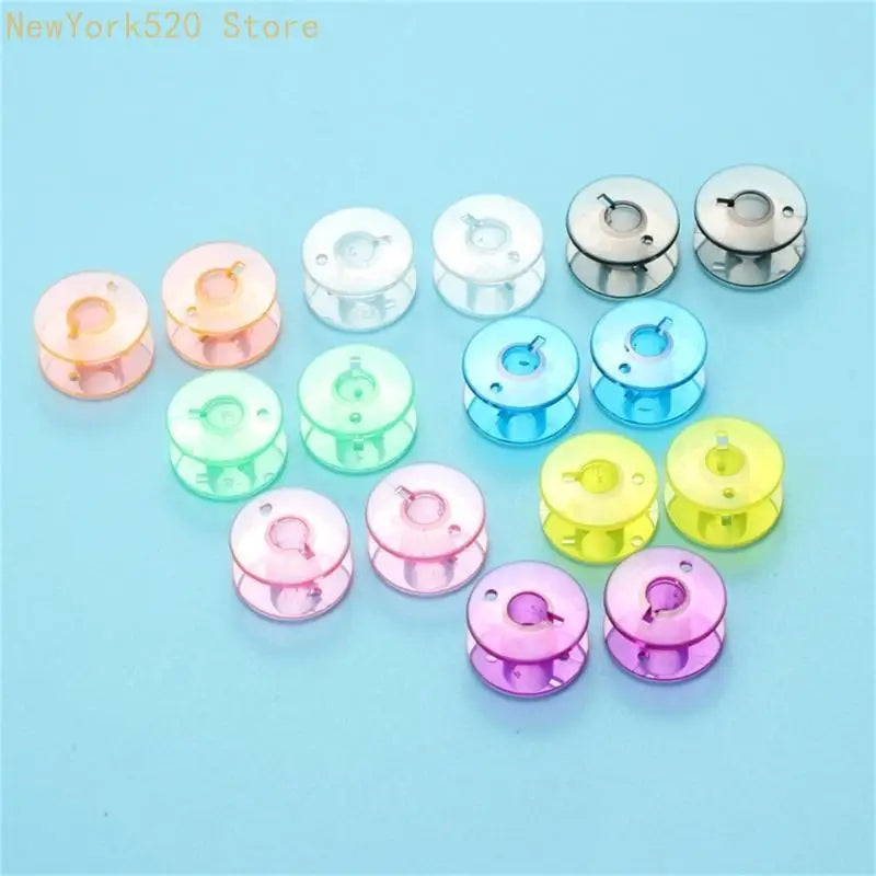 50-Pack Translucent Plastic Bobbins for Sewing & Embroidery