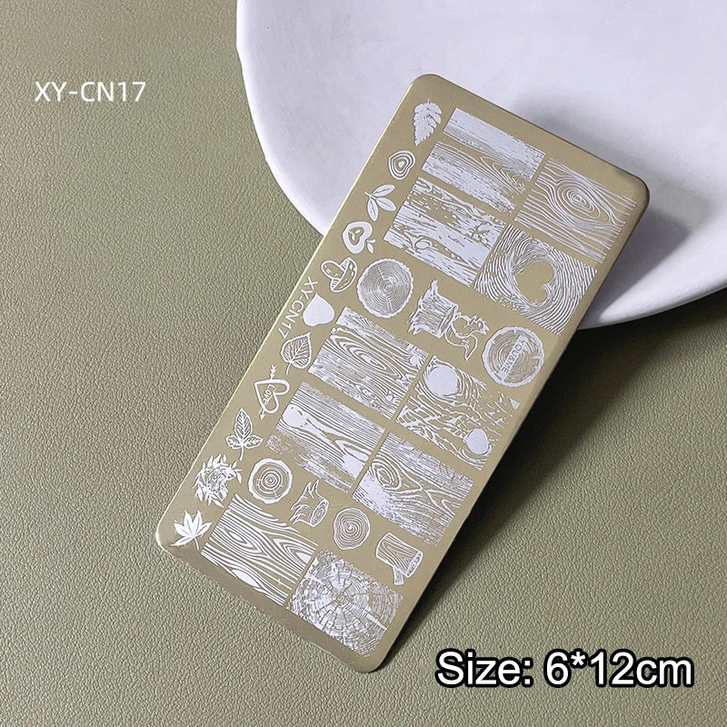 Nail Stamping Plates 12x6cm Butterfly Flower Cat Designs