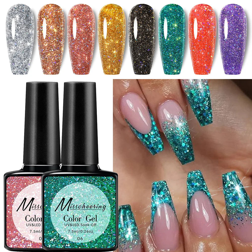 Glitter Gel Nail Polish Diamond Effect Soak Off UV – 7.5ml