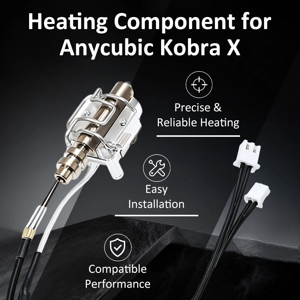 Anycubic Kobra X Hotend Heating Assembly Kit – Heater & Thermistor