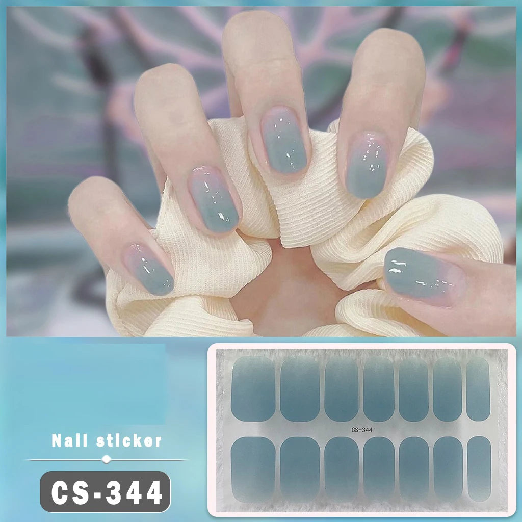 Solid Color Self-Adhesive Gel Nail Art Stickers & Decals