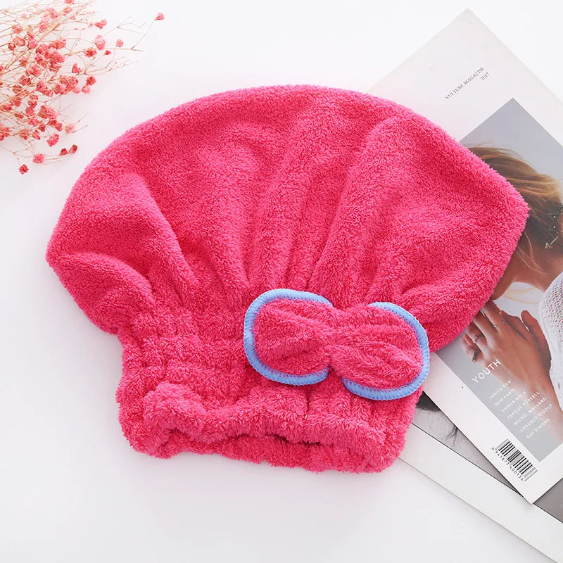 Quick Dry Microfibre Hair Towel Wrap Cap – Bowknot Bonnet