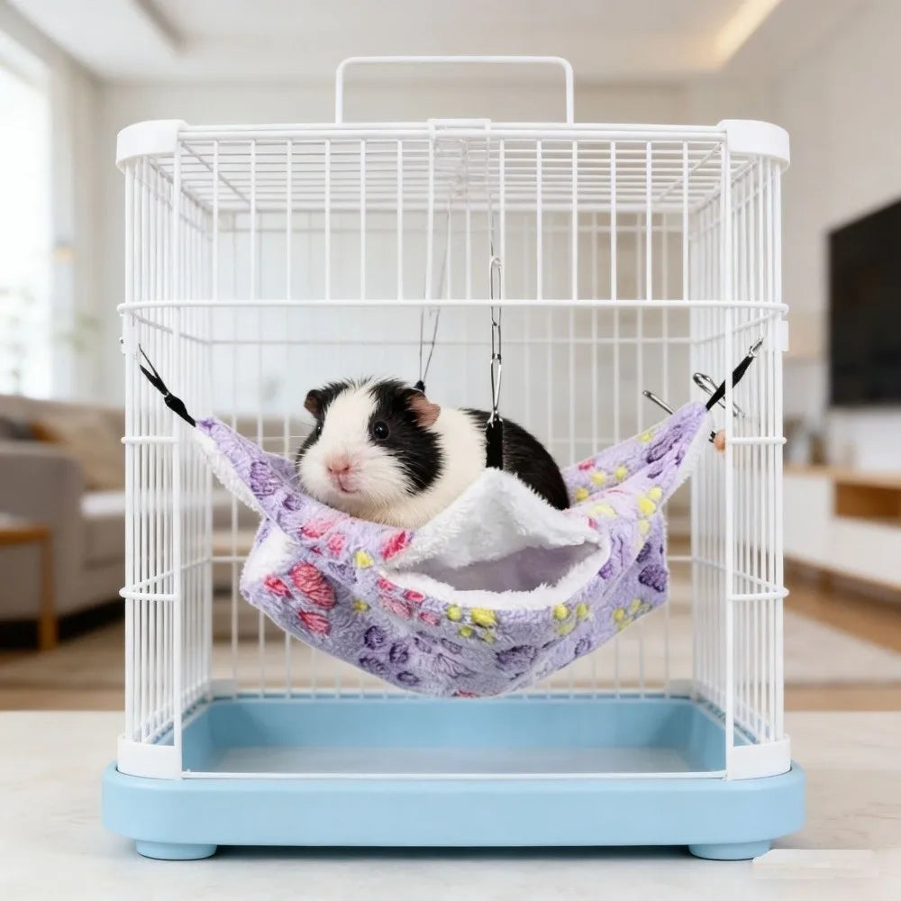 Double-Layer Plush Hamster Hammock – Warm Small Animal Bed