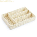 Hand-Woven Rattan Divided Storage Basket – Desk & Kitchen