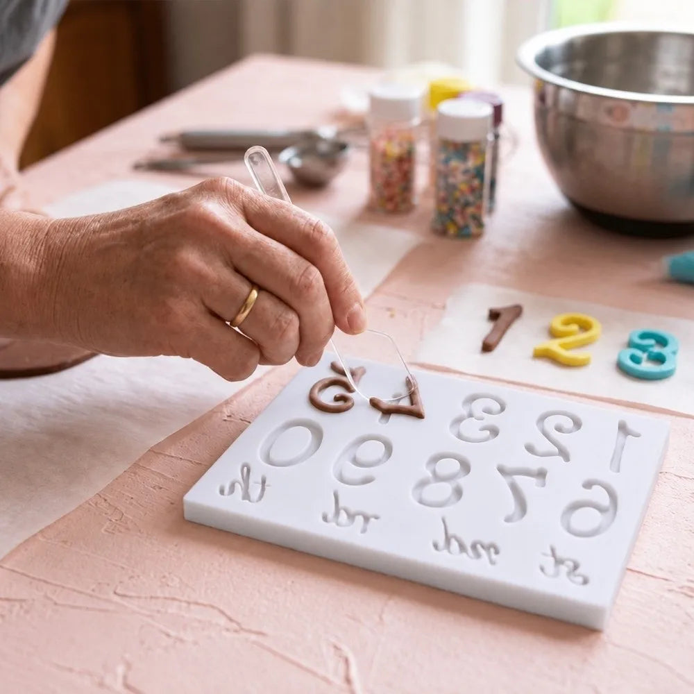 Silicone Number & Letter Fondant Mold for Cake Decorating