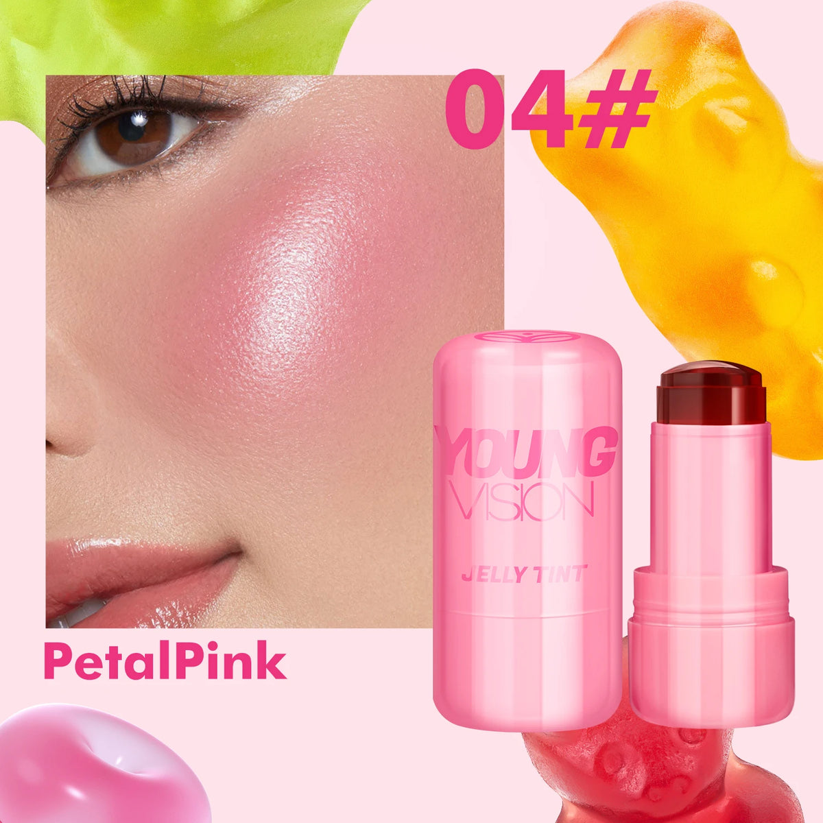 OREADEX Berry Jelly Blush & Lip Gloss Stick – 2-in-1